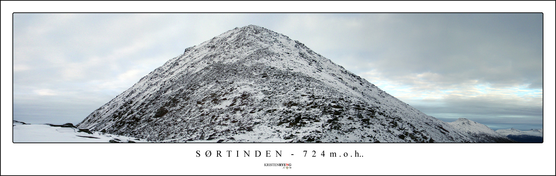 Panorama--Sortinden2.jpg - Utsikt mot Sørtinden (724 moh) og ruten mot toppen.