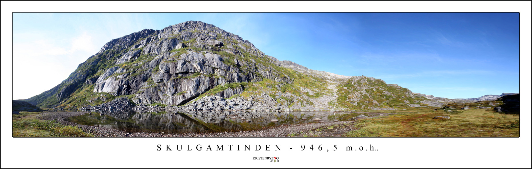 Panorama-Skulgamtinden3.jpg - Skulgamtinden - 946,5 moh. (OBS! Bildet viser utsikt fra dalen opp mot Skulgamtinden - ikke fjellet).