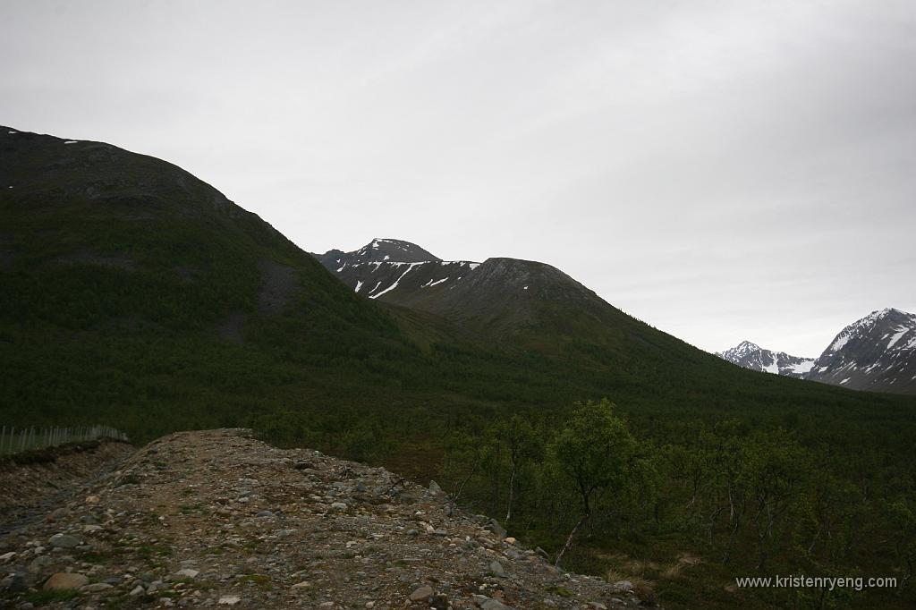 IMG_0004.JPG - Stetinden (920 moh) bak til venstre for midten. Til venstre i bildet ses sørlige del av Rundfjellet. Dalen mellom Stetind og Rundfjellet er Bjørndalen.
